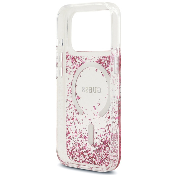 GUESS Resin Bottom Glitter MagSafe Case for iPhone 17 Pro