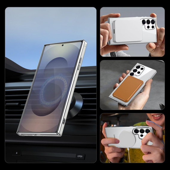 Magnetic Case for Samsung Galaxy S25 Ultra, for MagSafe, silver