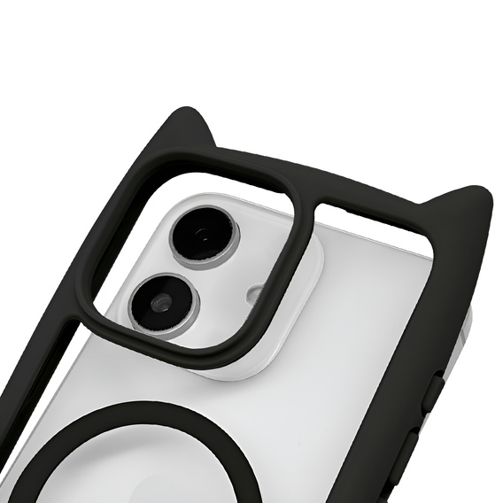 Case for iPhone 11, for MagSafe, Cute Cat, black + Screen Glass