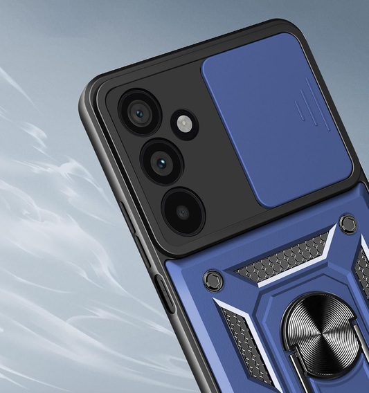 Armoured case for Samsung Galaxy A17 5G, with camera protection, with stand, blue