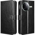 Flip case for Xiaomi Poco F7 Pro, Crazy Horse Wallet, black