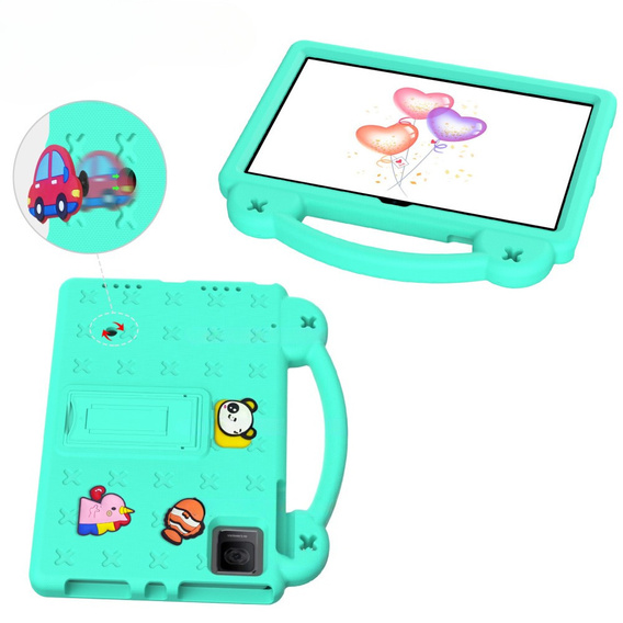 Children's case for T Tablet 5G, Cute Patterns, with stand, green