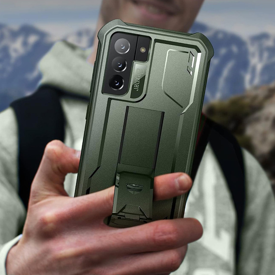 Armored case for Samsung Galaxy S21 FE, Dexnor Full Body, green