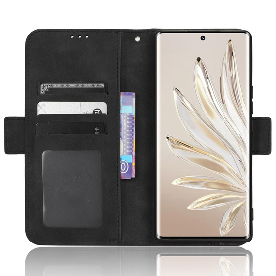 Flip case for Honor 70 5G, Card Slot, black