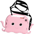 Children's case for Samsung Galaxy Tab A8 10.5, with handle, octopus, pink
