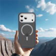 Matt Case for iPhone 17 Pro Max, armoured, for MagSafe, smoky with grey sides