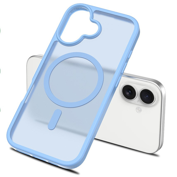 Matt Case for iPhone 17, for MagSafe, translucent blue