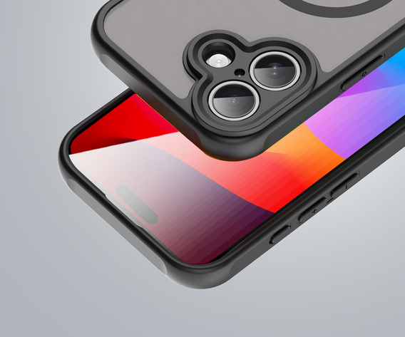 Case for iPhone 17, for MagSafe, with camera protection, tinted with black border
