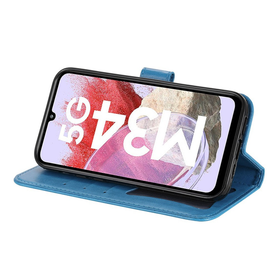 Flip case for Samsung Galaxy M34 5G, Mandala Flower, blue