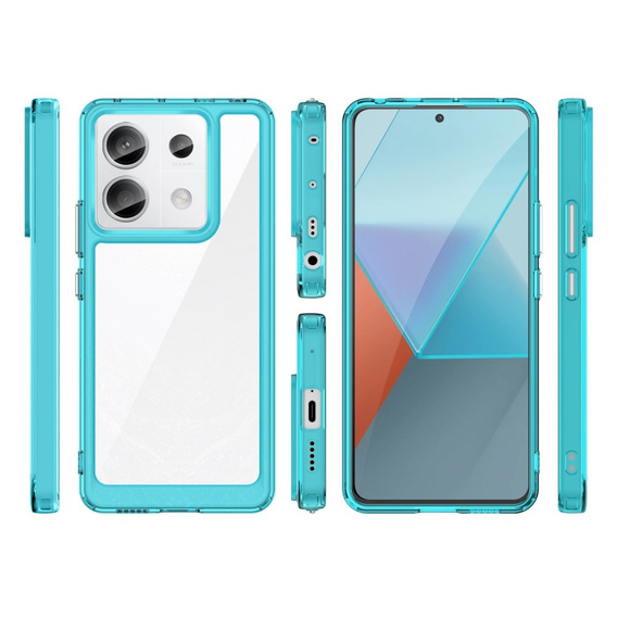 Case for Xiaomi Redmi Note 13 Pro 5G, Fusion Hybrid, transparent / blue