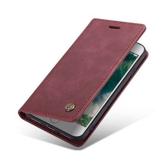 CASEME case for iPhone 7/8/SE 2020/SE 2022, Leather Wallet Case, maroon