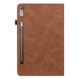 Case for Lenovo Tab P11 Pro Gen 2, Wallet Pen Slot, brown