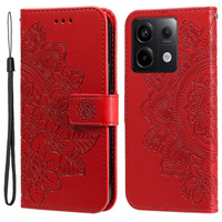 Flip case for Xiaomi Redmi Note 13 Pro 5G, Mandala, red