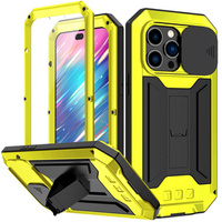 Case for iPhone 14 Pro, R-JUST CamShield Slide, armoured, yellow / black