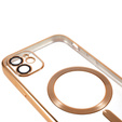 Case for iPhone 12, Electro MagSafe, gold + Screen Glass