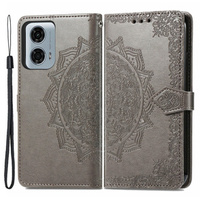 Flip case for Motorola Moto G24 / G24 Power / G04, Mandala, grey