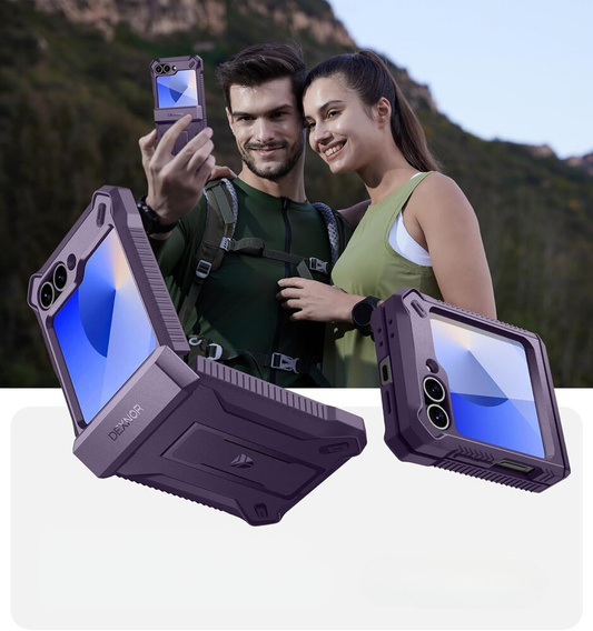 Armored Case for Samsung Galaxy Z Flip7 FE / Z Flip6, Dexnor Clip Holder, purple
