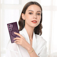 Case for Samsung Galaxy S25 Ultra, for MagSafe, ERBORD Matt Case, maroon + Screen Glass