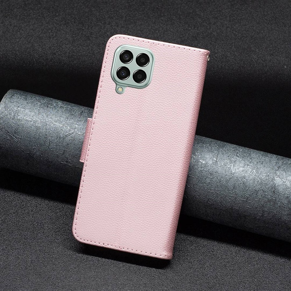 Flip case for Samsung Galaxy M33 5G, Wallet Litchi Magnet, pink rose gold