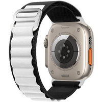 Nylon Strap for Apple Watch 1/2/3/4/5/6/7/8/SE/ULTRA 42/44/45/49mm, Black / White