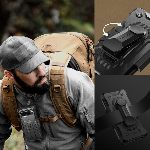 Case for Google Pixel 8 Pro, Tongate MECH Series Clip, black