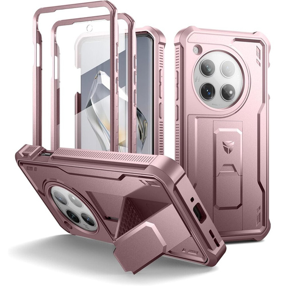 Armored case for OnePlus 12, Dexnor Full Body (Two Frames), pink