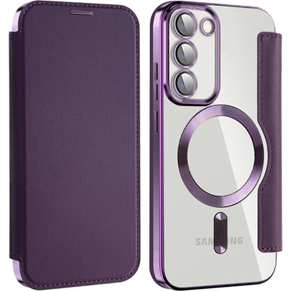 Flip case for Samsung Galaxy S23, Wallet, MagSafe, purple