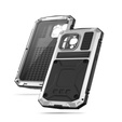 Case for iPhone 15 Pro, R-JUST, armoured, silver / black