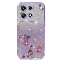Case for Infinix Note 30 Pro 4G, Glitter Flower, purple