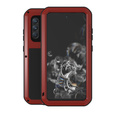 Love Mei Case for Samsung Galaxy S21 FE, armored with glass, red