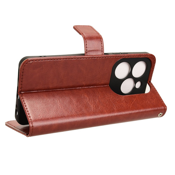 Flip case for Infinix Hot 40i, Crazy Horse Wallet, brown