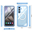 Case for Samsung Galaxy S25+ Plus, Shockproof, with glass, for MagSafe, blue