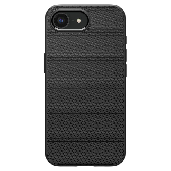 Spigen case for iPhone 16E, Liquid Air, black + 9H Tempered Glass