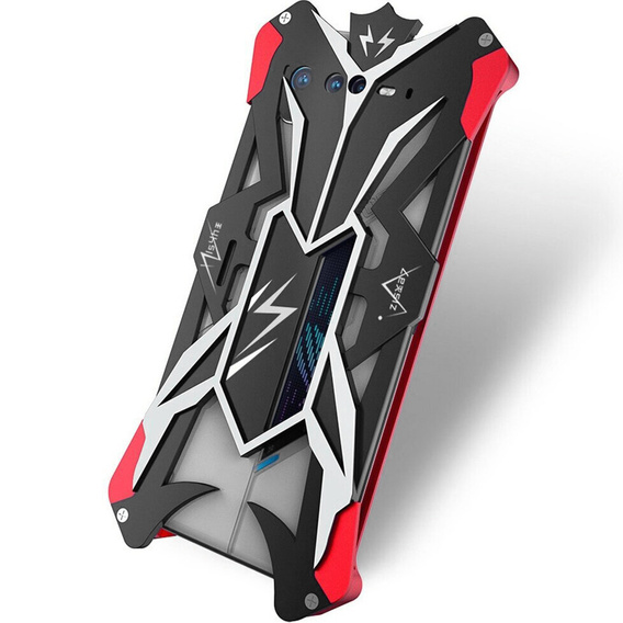 Armored case for Asus ROG Phone 6 5G, Aluminum Alloy, black / red