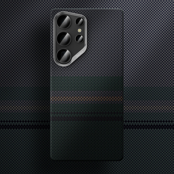 BENKS Kevlar Case for Samsung Galaxy S25 Ultra, for MagSafe, Carbon Fiber, black