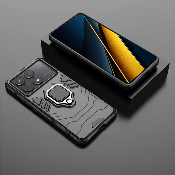 Case for Xiaomi Poco X6 Pro 5G, Kickstand Ring, black