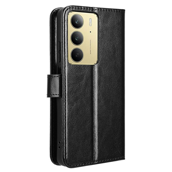 Flip case for Realme 14X / Realme C75, Crazy Horse Wallet, black