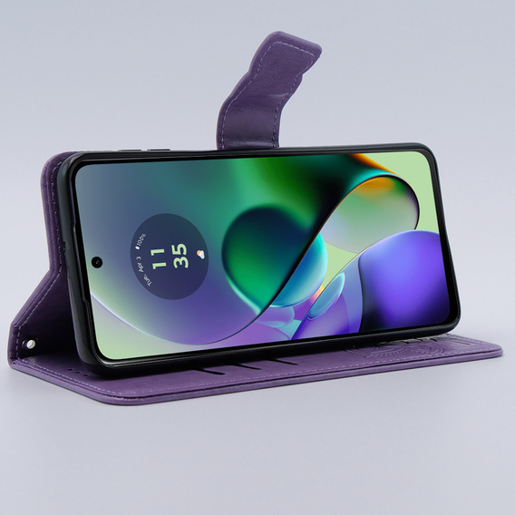 Flip case for Motorola Moto G54 5G, Butterfly, purple