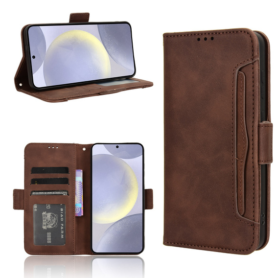 Flip case for Samsung Galaxy S25 FE, Card Slot, brown