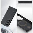 BENKS Kevlar Case for Samsung Galaxy S25 Ultra, for MagSafe, Carbon Fiber, black