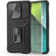 Armored Case for Xiaomi Redmi Note 13 Pro 5G, CamShield Slide, black + Tempered Glass 9H