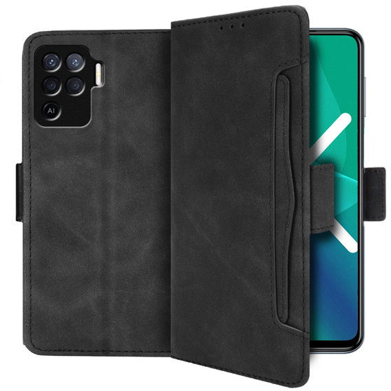 Flip case for Oppo Reno5 Lite, Card Slot, black