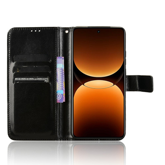 Flip case for Realme GT 7 Pro, Crazy Horse Wallet, black