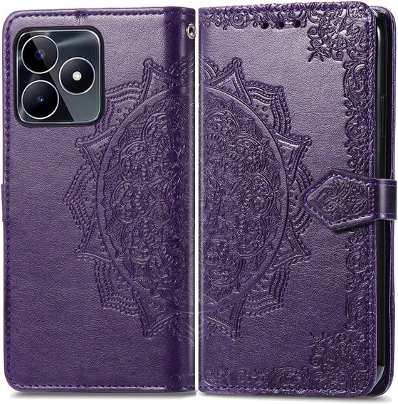 Flip case for Realme Note 50, Mandala, purple