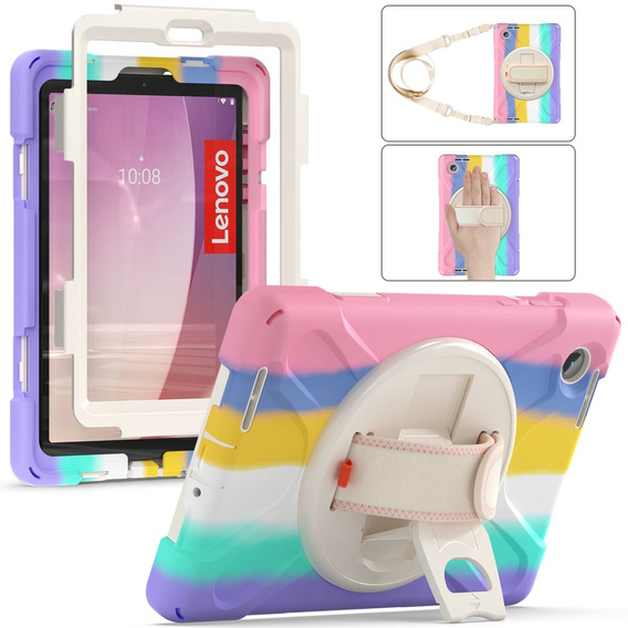 Children's case for Lenovo Tab M8 Gen 4 TB-300FU, armored with strap, multicolor