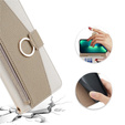 Flip case for Motorola Edge 40 Neo 5G, Wallet Zipper Pocket, with mirror, white