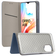 Case for Oppo A18 4G / A38 4G, Smart Magnet, dark blue + 9H glass