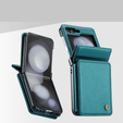 CASEME flip case for Samsung Galaxy Z Flip5 5G, Litchi Wallet, green