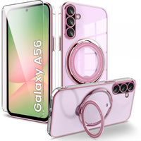 Magnetic Case for Samsung Galaxy A56, for MagSafe, pink + 9H Glass