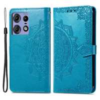 Flip case for Motorola Edge 50 Pro, Mandala, blue